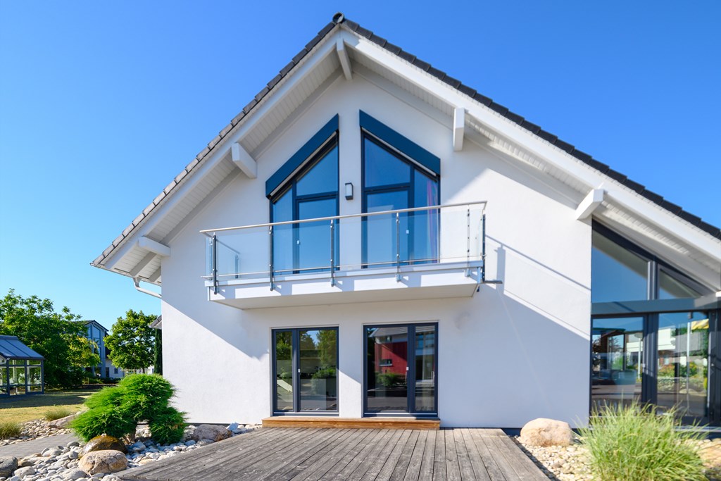 Geputzte Fenster an einem Privathaus in Hildesheim